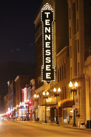 Gay Street and the Tennessee Theatre at Night, Knoxville, Late Summer, 2012
