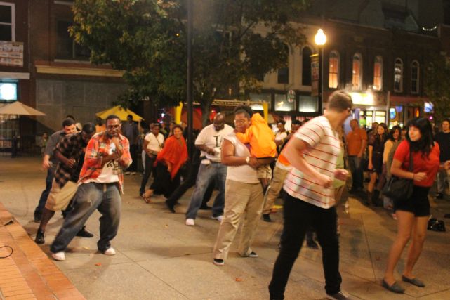 Jarius Bush and Black Atticus Lead a Dance on Market Square at Theorizt Concert, Knoxville, Fall 2012