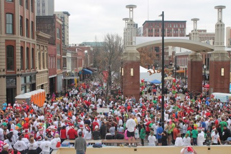 Jingle Bell Run, Market Square, Knoxville, December 2012
