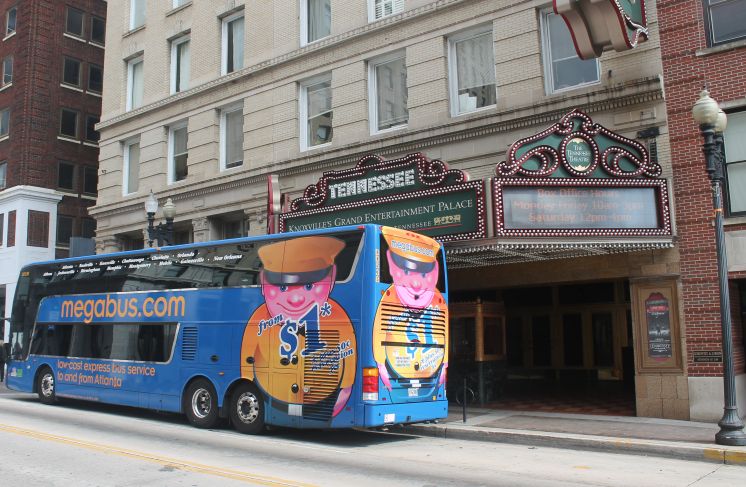 Megabus on Gay Street, Knoxville, Fall 2012