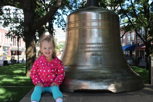Urban Girl with Bell on Market Square, Knoxville, Fall 2012