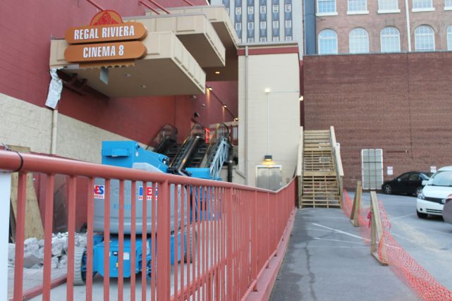 Outdoor Escalator Removal, State Street, Knoxville, January 2012