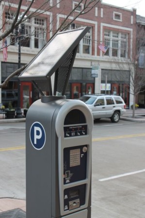Solar-Powered Parking Meters, 100 Block of Gay Street, Knoxville, 2013