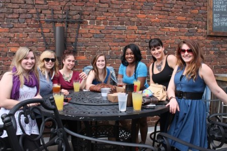 Enjoying the Warm Weather on the Preservation Pub Rooftop, Knoxville, March 2013