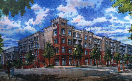 Rendering of the Proposed Marble Alley Lofts, Knoxville, March 2013