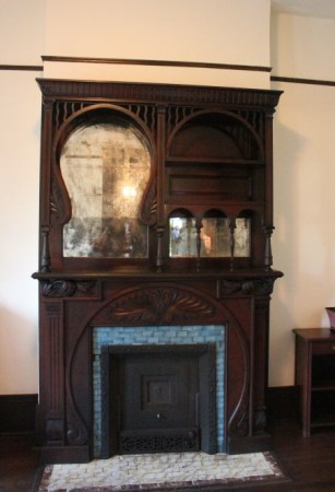 Fireplace at Historic Westwood, 3425 Kingston Pike, Knoxville, April 2013