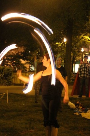 Charity Edwards, Fire Hooper, Krutch Park Drum Circle, Knoxville, First Friday May 2013