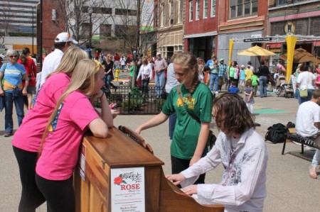 Young Musician and Fans, Market Square, Knoxville, April 2013