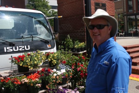 Greg Blankenship of Gregory's Greenhouse, Market Square Farmers' Market, Knoxville, May 2013