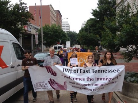 Immigration March down Market Street, Knoxville, June 2013