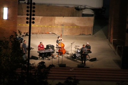 Jazz on the Square after dark, viewed from the Arnstein Building, Seventh Floor, Knoxville, June 2013