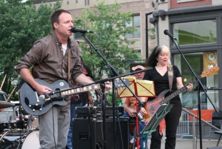 Kevin Abernathy with the Tim Lee Three, Bob Dylan Birthday Bash, Market Square, Knoxville, June 2013