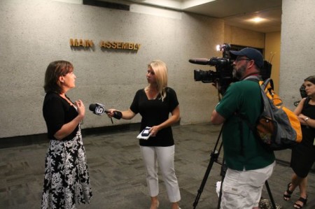 Kim Trent Interviewed After the Metropolitan Planning Commission Vote, Knoxville, June 2013.jpg