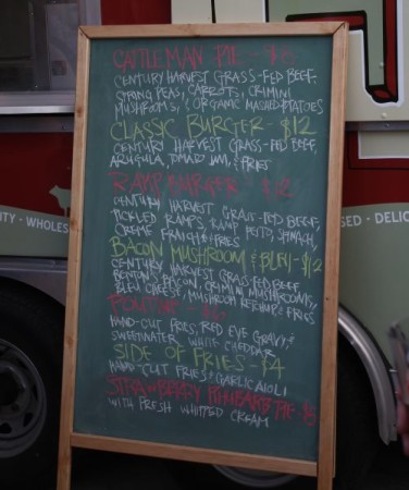 Menu for Hoof Food Truck, Knoxville, May 2013