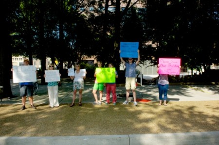 Protesters at St. John's Episcopal Cathedral, Knoxville, June  2013