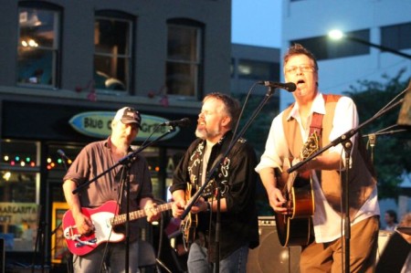 R.B. Morris with Greg Horne and Tim Lee, Bob Dylan Birthday Bash, Market Square, Knoxville, June 2013