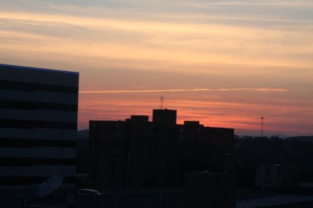Sunset view from the Arnstein Building, Seventh Floor, Knoxville, June 2013