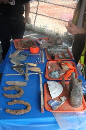 Artifacts found at Downtown Site, Knoxville, July 2013