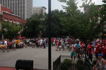 Baseball on Market Square, Knoxville, July 2013
