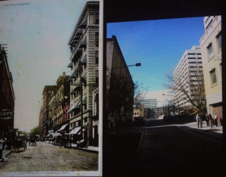 Wall Avenue, Knoxville, early 1900's vs. Current photographs