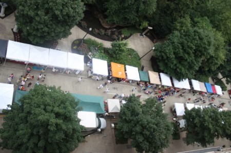 Aerial View of the Market Square Farmers' Market, Knoxville, Summer 2013