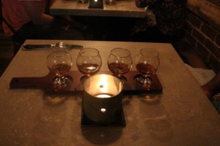 Flight of Bourbon at the Stock and Barrel, 35 Market Square, Knoxville, August 2013