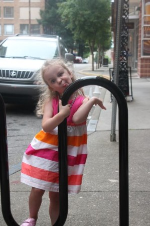 Urban Girl, Bike Rack, Union Avenue, Knoxville, Summer 2013