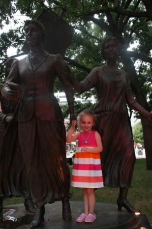 Urban Girl Holding the Hands of History, Market Square, Knoxville, Summer 2013