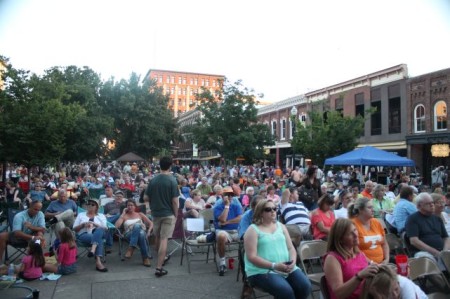 Crowd Listening to Bluegrass, Market Square, Knoxville, September 2013