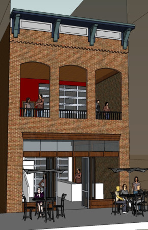 Rendering of the Proposed Façade for 32 Market Square, Knoxville