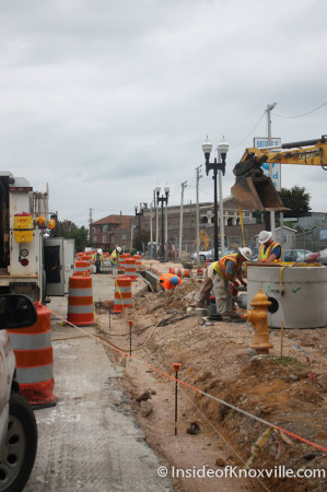Construction on 500 Block of N. Gay Street, Knoxville, October 2013