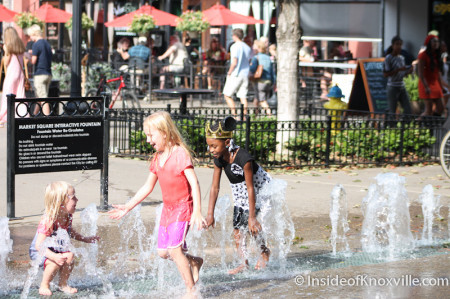 Children Playing in the Market Square Fountain, Knoxville, October 2013