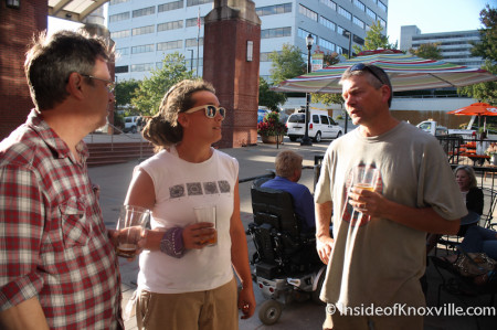 Scott West, Karly Stribling and RB Morris on Market Square, Knoxville, October 2013
