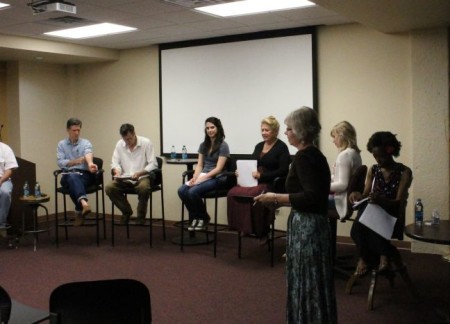 Linda Parsons Marion with the cast of her play, Decoration Day, Lawson McGhee Library, Knoxville, June 2013