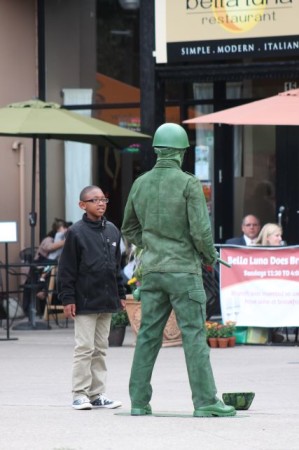 Checking out Army Guy, Market Square, Knoxville, September 2013