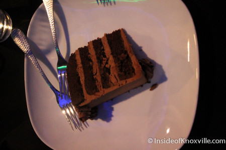 Chocolate Cake from Magpies, Icon Restaurant and Lounge, Sunsphere, Knoxville, November 2013