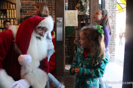 Urban Girl with Santa in the Peanut Shop, Knoxvlle, November 201