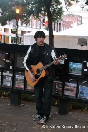 Young Busker on Market Square, Knoxville, November 2013