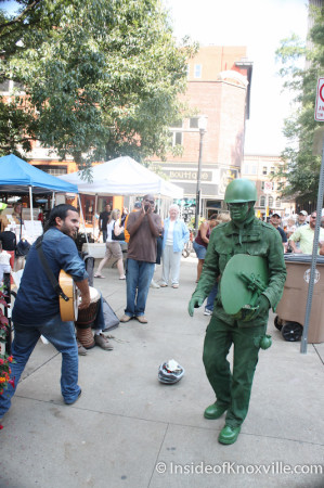 Buskers Meet the Army Guy, Market Square, Autumn 2013