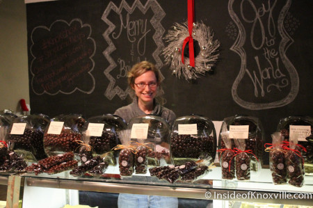 Hillary at Bradley's Chocolate Factory, Knoxville, January 2014
