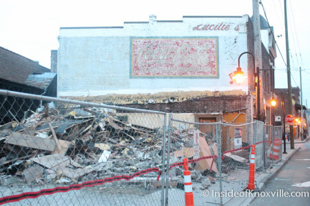 Demolition of Lucille's, Old City, Downtown Knoxville, Autumn 2013