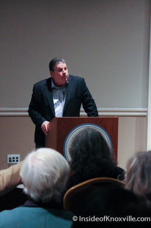 Brian Larson speaks of the Farragut Hotel, 530 S. Gay Street, Knoxville, February 2014