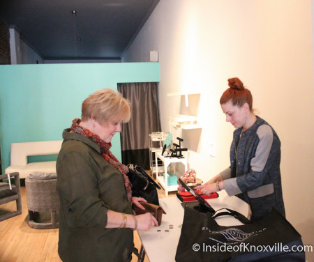 Urban Woman Makes a Purchase at Style of Civilization, Knoxville, February 2014