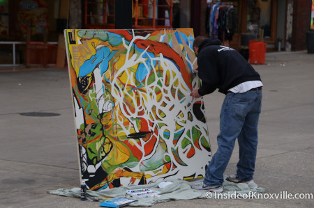 Artist on Market Square, Knoxville, March 2014