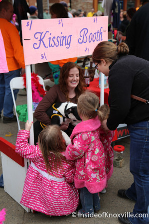Kissing Booth with a PIt Bull, Mardi Growl, Knoxville, March 2014