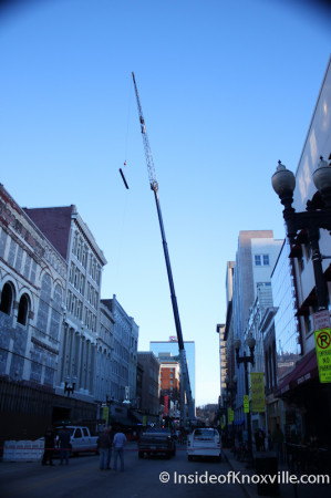Crane on Gay Street, Knoxville, February 2014