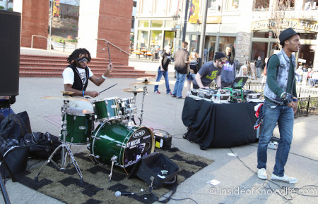 Jamming on Market Square, Knoxville, March 2014