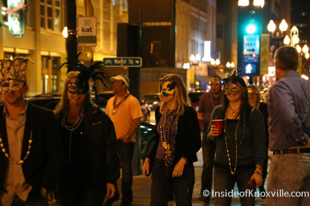 Mardi Gras Revelers, Gay Street, Knoxville, 2014
