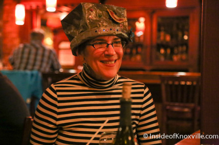 Susan Spivey wearing Evelyn's Hat, Bistro at the Bijou, Knoxville, March 2014