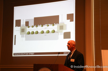 David Craig speaks of the 700 Block of Gay Street, Streetscape Plan, Knoxville, April 2014